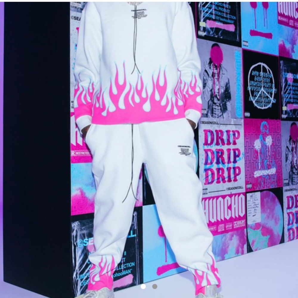 Quavo limited edition flame print tracksuit